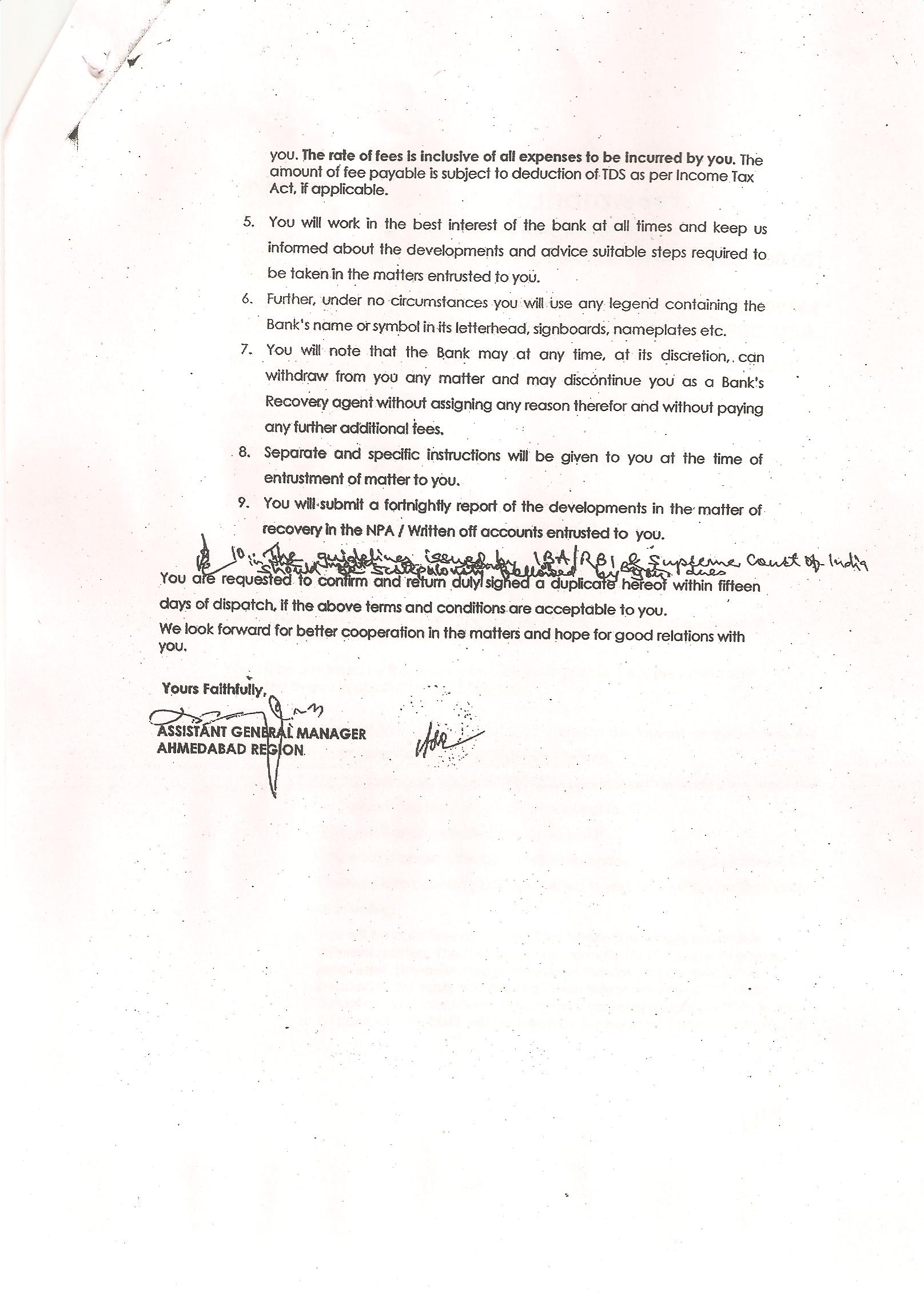 Bank of Maha Letter